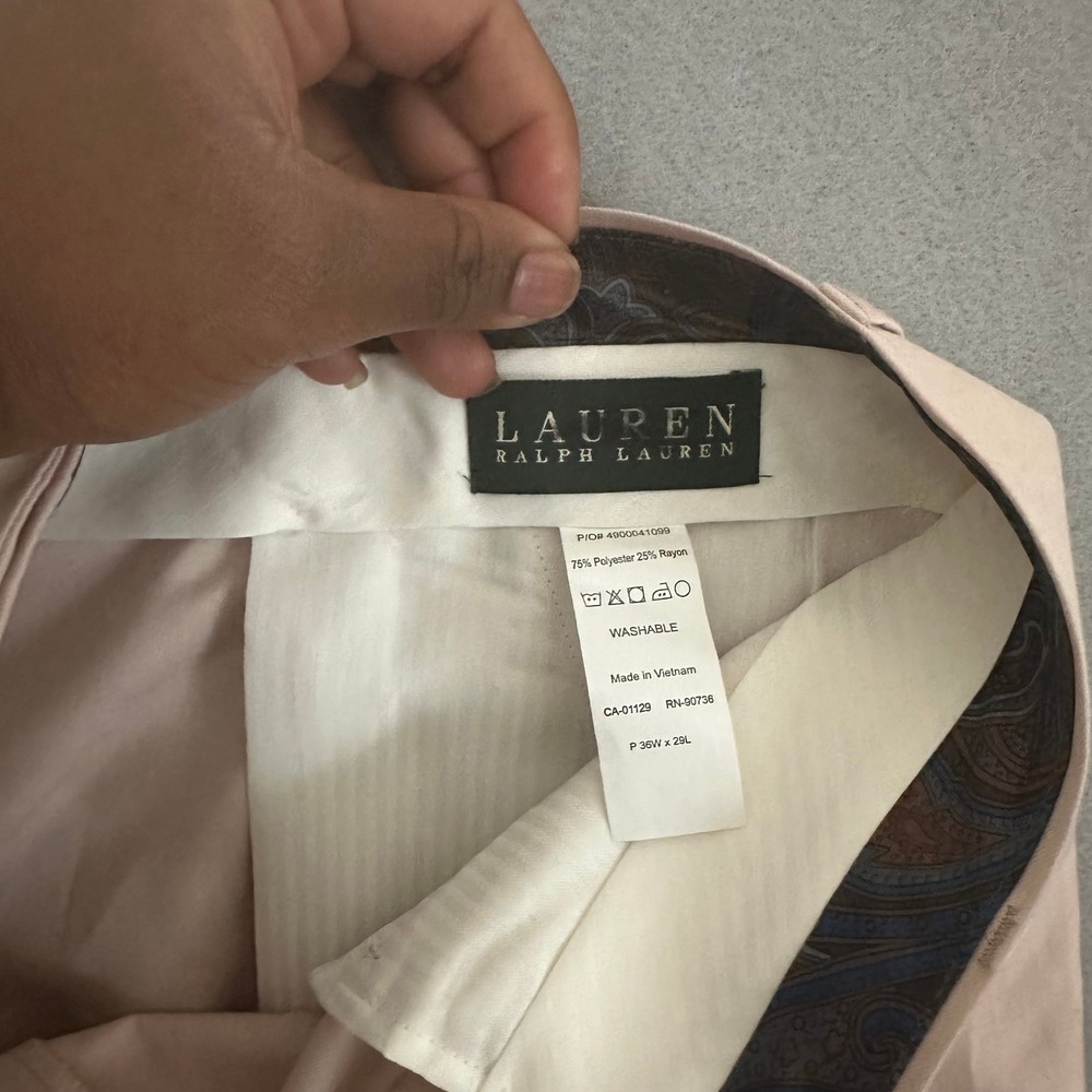 Lauren Ralph Lauren Edgewood Ultraflex Double-Pleated Pink‎ Dress Pant - Picture 3 of 5